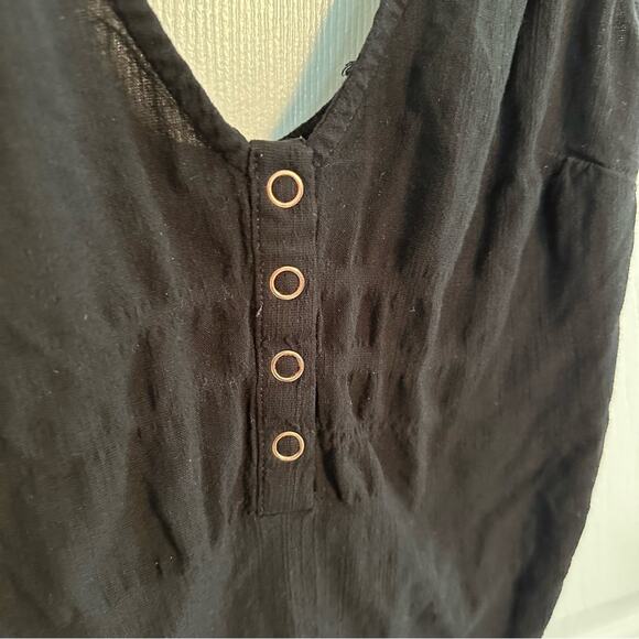 FREE PEOPLE Larissa Black Bodysuit size Medium ribbed knit - Picture 12 of 13